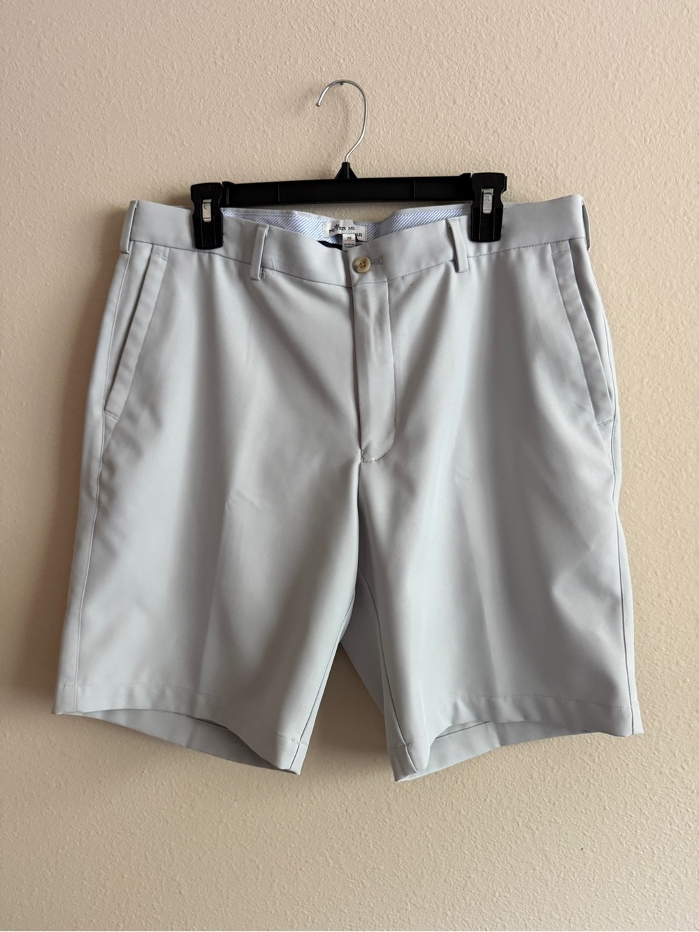 Peter Millar Light Gray Flat Front Performance Shorts